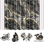 Tintnut Marble Permanent Vinyl 8 Pcs 12x10in Black Gold Adhesive Vinyl | by Tintnut