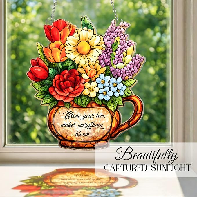Sunflower Suncatcher Ornament – Acrylic Sunflower Window Hanging Decoration - Image 9