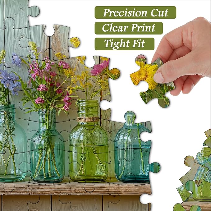 Wildflower 1000 Piece Puzzle for Adults, PICKFORU Whispering Blooms Summer - Image 5
