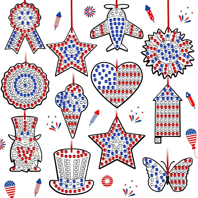 36 Sets 4th of July Patriotic Diamond Painting Crafts Ornaments 250th by WinnerWhy