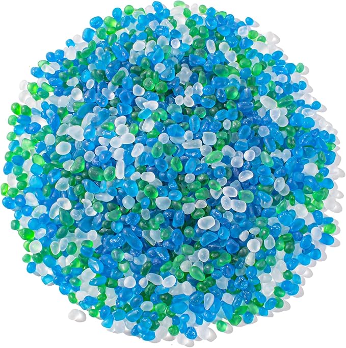 Keedolla 0.9 Lb Betta Fish Bowl Rocks Blue Green Mixed Gemstone Vase Fillers by Keedolla