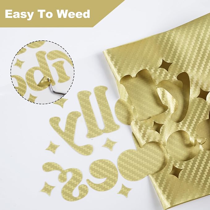 guangyintong Heat Transfer Vinyl Carbon Gold HTV Rolls, HTV Vinyl - Image 3