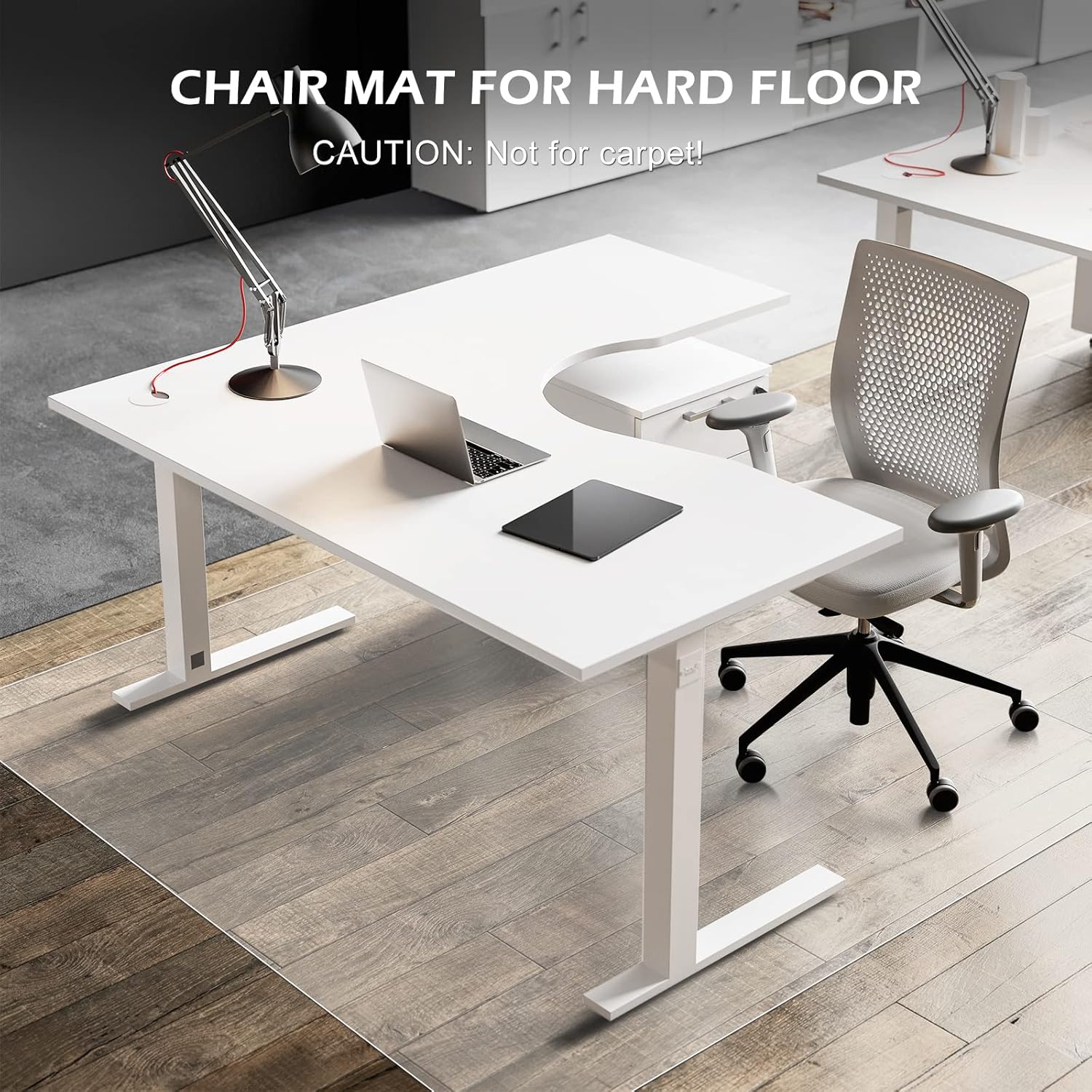 SALLOUS Chair Mat for Hard Floors, 60" x 75" Office Chair Mat for Hard Surface, Vinyl Floor Mat for Gaming Chairs, Multi-Purpose Floor Protector Desk Mat for Home Office (Clear)