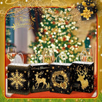Kolldenn 24 Pcs Christmas Party Favors Bags Black and Gold Christmas Goodie - Image 5