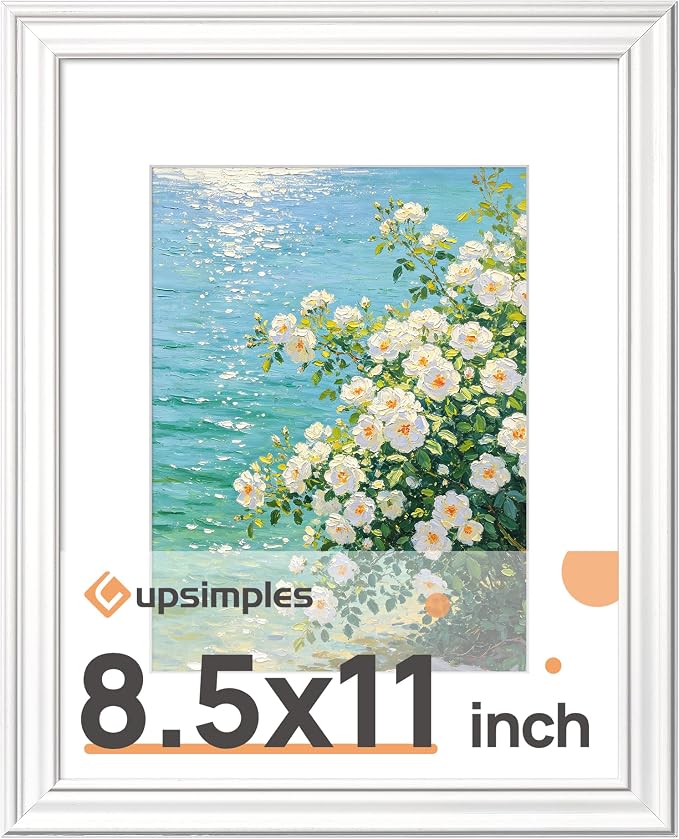 upsimples 8.5 by 11 Picture Frame, Vintage Frames Decor, Wall or Tabletop by upsimples
