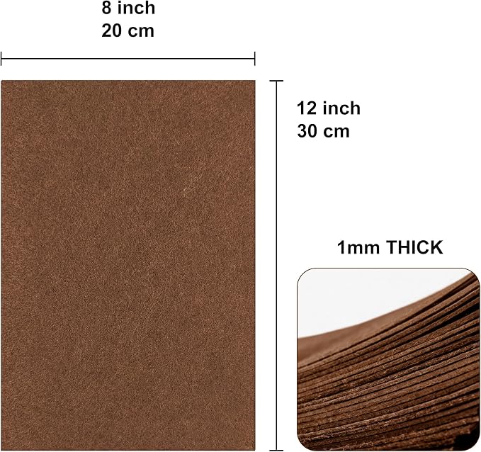 20PCS Brown Felt Fabric Sheets - Image 2