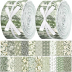 Hosuly 40 Pcs Sage Green Floral Fabric Spring Flower Jelly Fabric Quilting by Hosuly