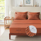 Zzlpp Full Comforter Set 7 Pieces, Burnt Orange Tufted Bed in a Bag - Image 7