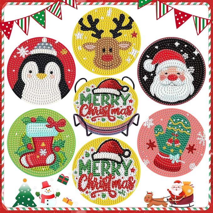 DOZEEZOP 6-Pack Diamond Art Coaster Kit by DOZEEZOP