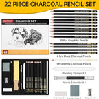 Charcoal & Graphite Drawing Pencils, 6H-10B Sketch Set, 22 Pack | Graphite - Image 2