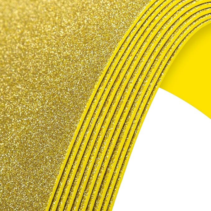 10 Pack Glitter Foam Sheets Craft 8 x 12 inch | Sparkles Foam Paper by Nitelemn