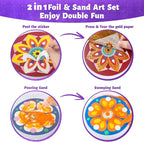 Foil Fun & Sand Art Kit for Kids, 2 in 1 Mandala Foil Arts and Sand Painting - Image 3