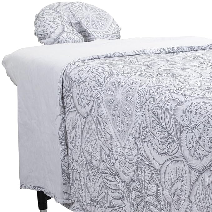 ForPro Premium Designer Flannel 3-Piece Massage Sheet Set, Island Tranquility by ForProProfessionalCollection