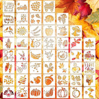 50 PCS Fall Painting Stencils Reusable Fall Stencils by CHHAICHENG