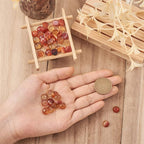 FASHEWELRY 50Pcs Natural Red Agate Cabochons Flat Back Gemstone Cabochons Half - Image 4