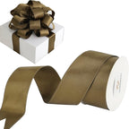 HUIHUANG Brown Wired Ribbon 1-1/2 inch Brown Satin Wire Ribbon by HUIHUANG
