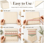 Minatee 36 Pcs Beginners Wooden Loom Notched Weaving Loom Basket Weaving Tools - Image 4