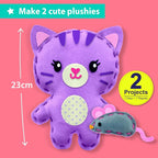 KRAFUN Beginner Sewing Kit, Sew Kitten & Mouse, Pre-Cut Felt, Kids Ages 5+ | - Image 3
