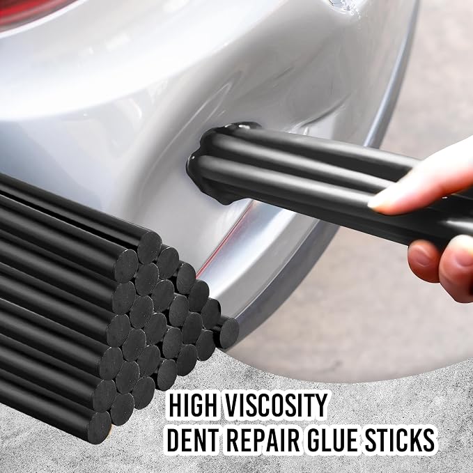 32 Pcs Dent Repair Glue Sticks, 0.43” Dia x 8” Long Black Hot Glue Sticks - Image 4
