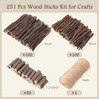 Suncalla 251 Pack Wooden Log Sticks - Image 2