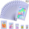 JETMORE 100 Pcs Mylar Bags, Smell Proof Bags Foil Pouch, Holographic Resealable by Jetmore