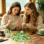 FOGWOWO 216 Pcs Acrylic Green Leaf Beads Transparent Forever Plant Bead - Image 6