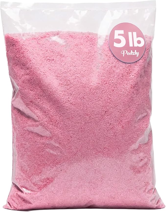Podzly Decorative Bulk Craft Sand – 5 lb Pink Fine Grain Colored Sand by Podzly