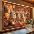Autumn Squirrel Window Film 17.7 x 39.3 Inch Static Cling Fall Leaves Acorns by Unknown