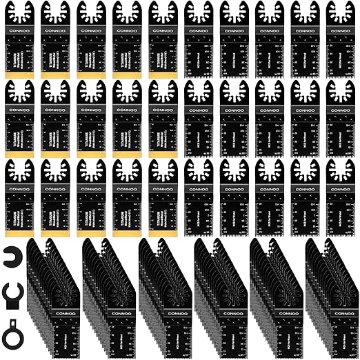 CONNOO 120 Pack Oscillating Saw Blades, Japanese Long Teeth, Quick Release by CONNOO