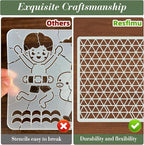 Texture Stencils for Crafts Reusable 16Pcs Stencils | DIY Art Painting Stencil - Image 3