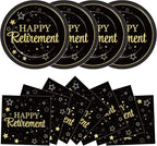 48Pcs Happy Retirement Paper Plates and Napkins Retirement Party Decorations by Qyeahkj