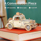 Rowood 3D Puzzles for Adults, Vintage Car Wooden Model Kits to Build, DIY Adult - Image 6