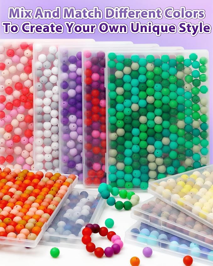 FIVEIZERO 160PCS 15mm Round Silicone Beads, Wear-resistant, Easy-clean - Image 6