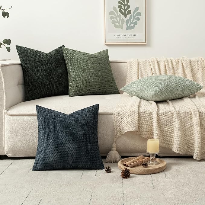 MIULEE Pack of 4 Couch Throw Pillow Covers 18x18 Inch Green Forest Soft - Image 5