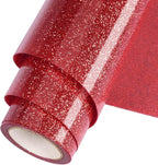 Red Glitter HTV Heat Transfer Vinyl Roll 12inch x 5 ft by WOOGLITTER