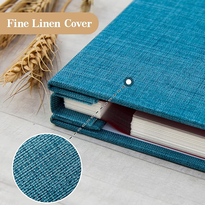potricher Large Photo Album Self Adhesive 4x6 5x7 8x10 Pictures Linen Cover 40 - Image 5