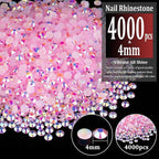 4000pcs 4mm Resin Rhinestones Bulk, Light Pink AB Flatback Round Jelly - Image 2