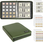 Coin Collection Book Holder for Collectors, 520 Pockets Fireproof Coins by TAEYONK