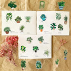 50PCS Green Plant Transparent Stickers, Potted Plant Floral Decals Stickers - Image 6