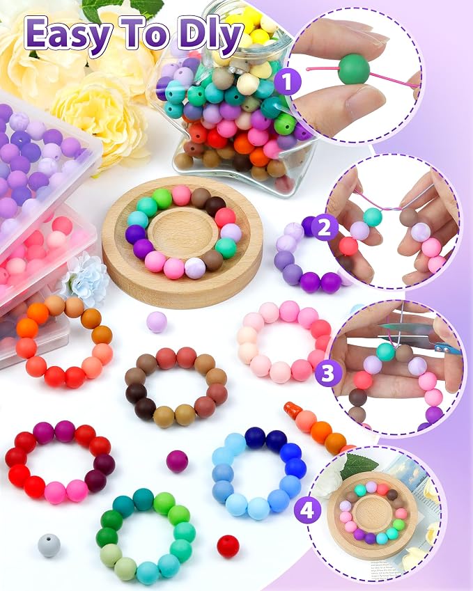 160PCS FIVEIZERO 12mm Silicone Beads - Image 4