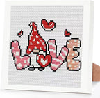 Tiwabb Gnome Cross Stitch Kits for Adults, Love Stamped Cross Stitch Embroidery by DIYHomeDecor