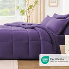 Love's cabin Queen Comforter Set Dark Purple, 7 Pieces Queen Bed in a Bag - Image 5