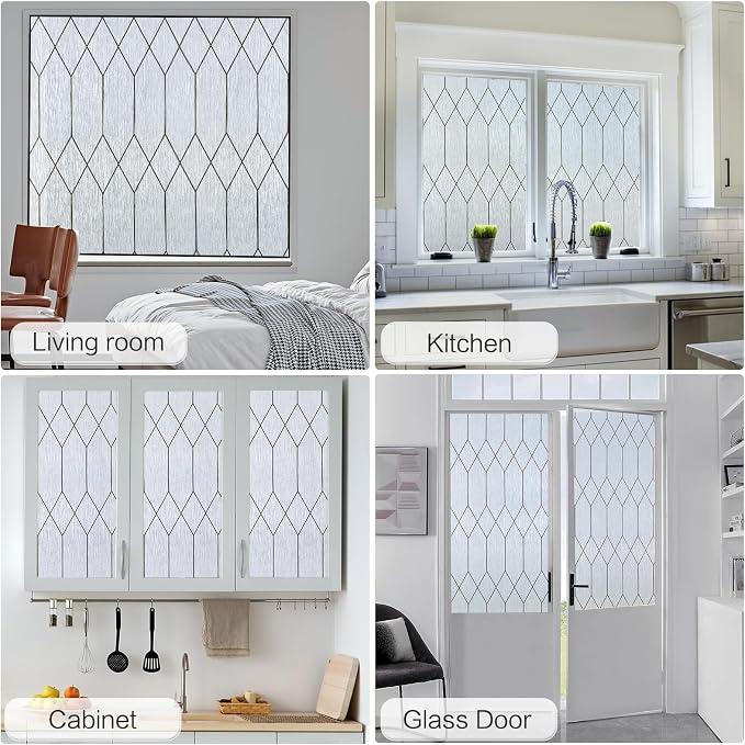 Windimiley Window Privacy Film Stained Glass Static Clings, Bathroom Frosted - Image 7