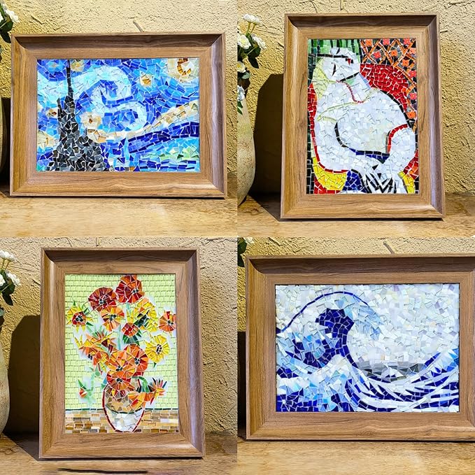Silver Mixed Irregular Mosaic Glass Mosaic Tiles Pieces, 300g Mosaic DIY Set - Image 6