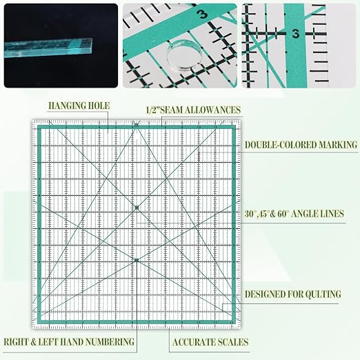 6 Pcs Quilting Rulers and Templates, Quilt Ruler, Acrylic Square Ruler - Image 3