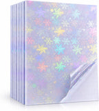 Bleidruck 25 Sheets Snowflake Holographic Clear Sticker Laminate Paper | A4 by VINYLSTICKERPAPER