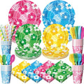450 Pcs Hawaiian Luau Tableware Set Decorations Aloha Tropical Hibiscus Palm by Unknown