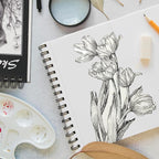 CONDA 5.5 x 8.5 Sketchbook Book, Top Spiral Bound Sketch Pad, 2 Pack, 80 Sheets - Image 7