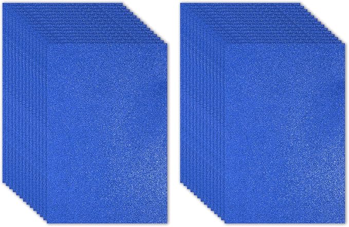 PATIKIL 30Sheets Dark Blue EVA Glitter Foam Sheet 11.8 x 7.9 Inch 2mm Thick by PATIKIL