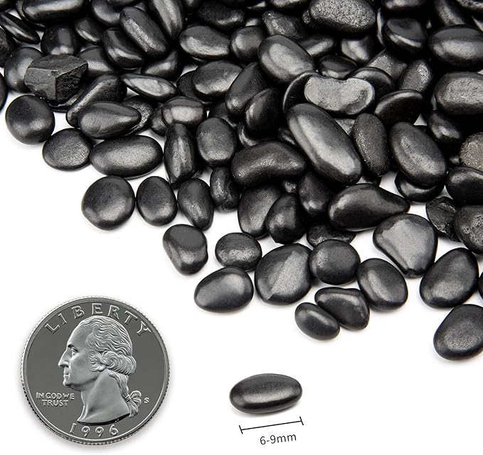 Black Small Decorative Pebbles - 2LB Gravel River Rock - Image 2